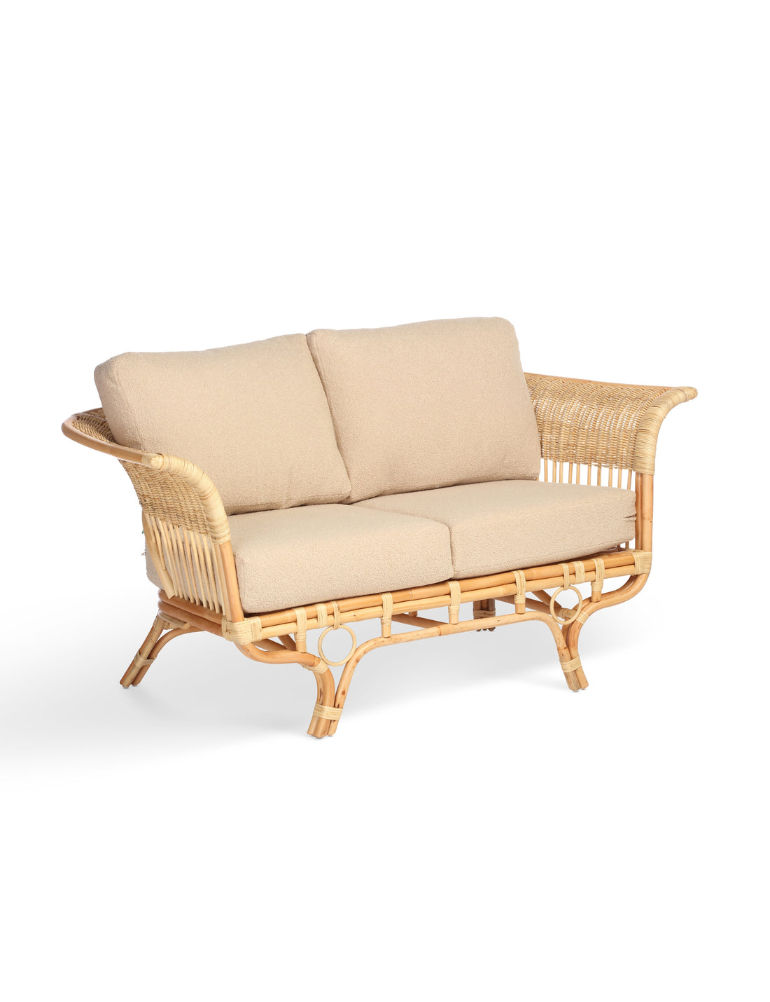 Kyoto 2 Seater Rattan Sofa in Latte