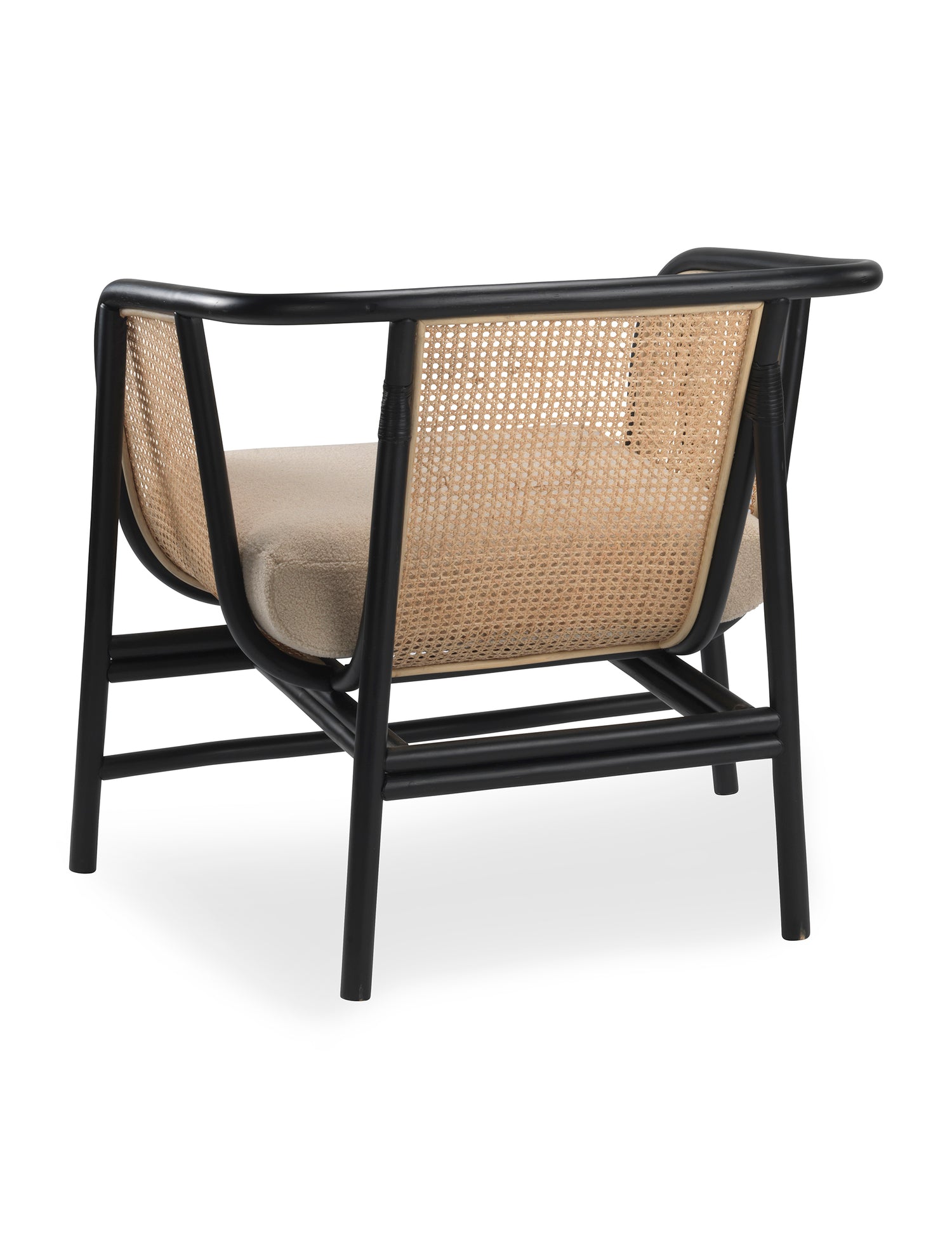 Antibes Black Rattan Boucle Lounge Chair