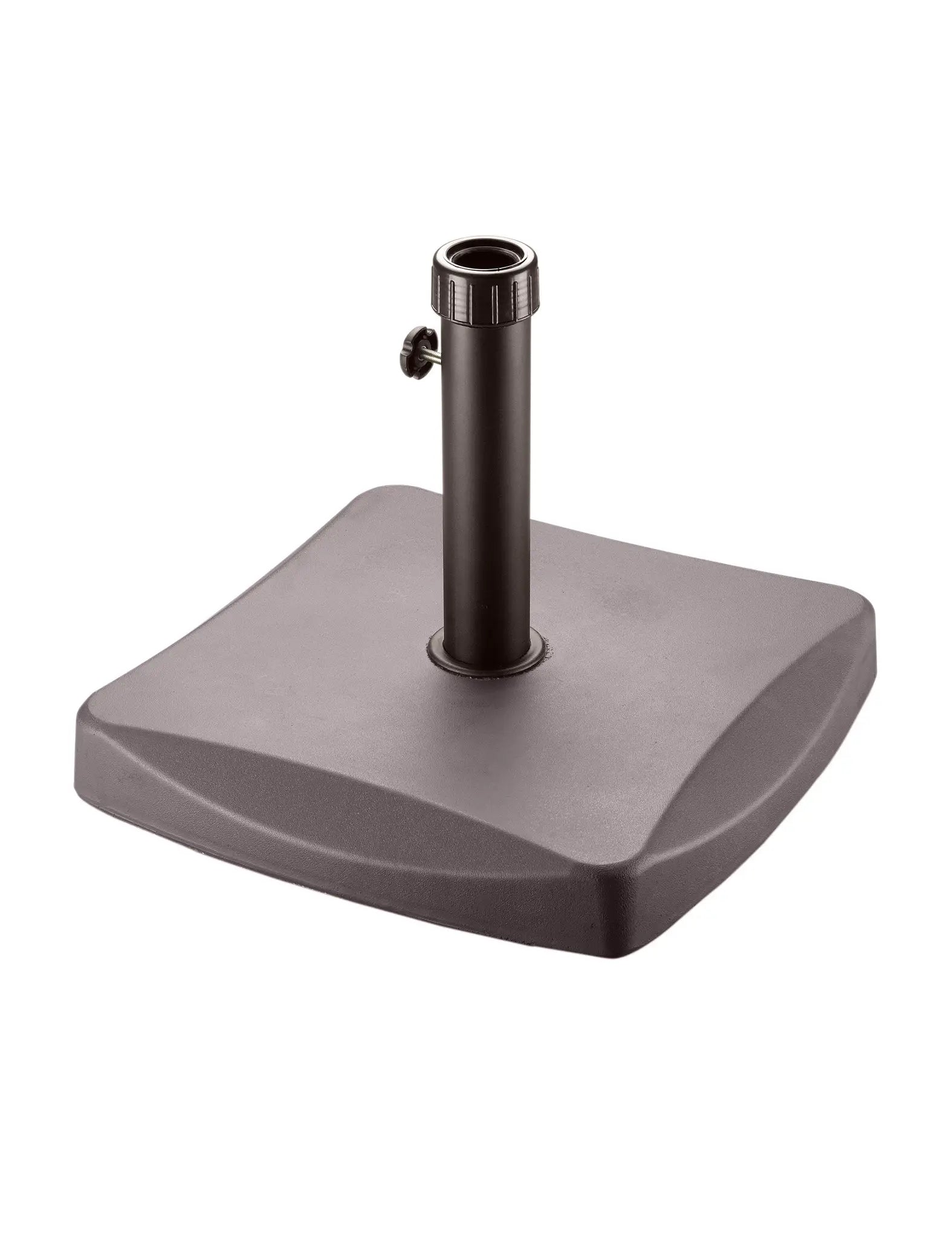 25 kg brown polycrete square parasol base with adjustable pole fitting