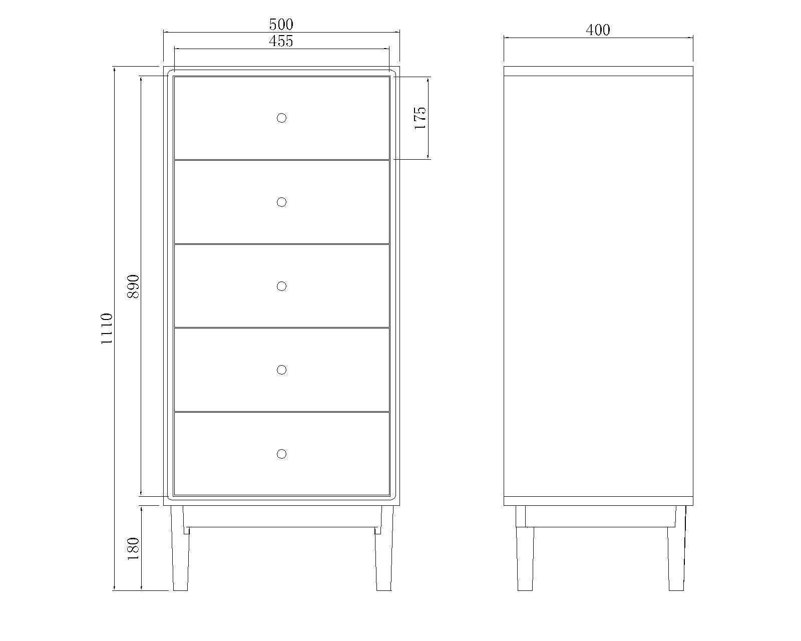 Image of Wright Oak Tallboy Chest of 5 Drawers