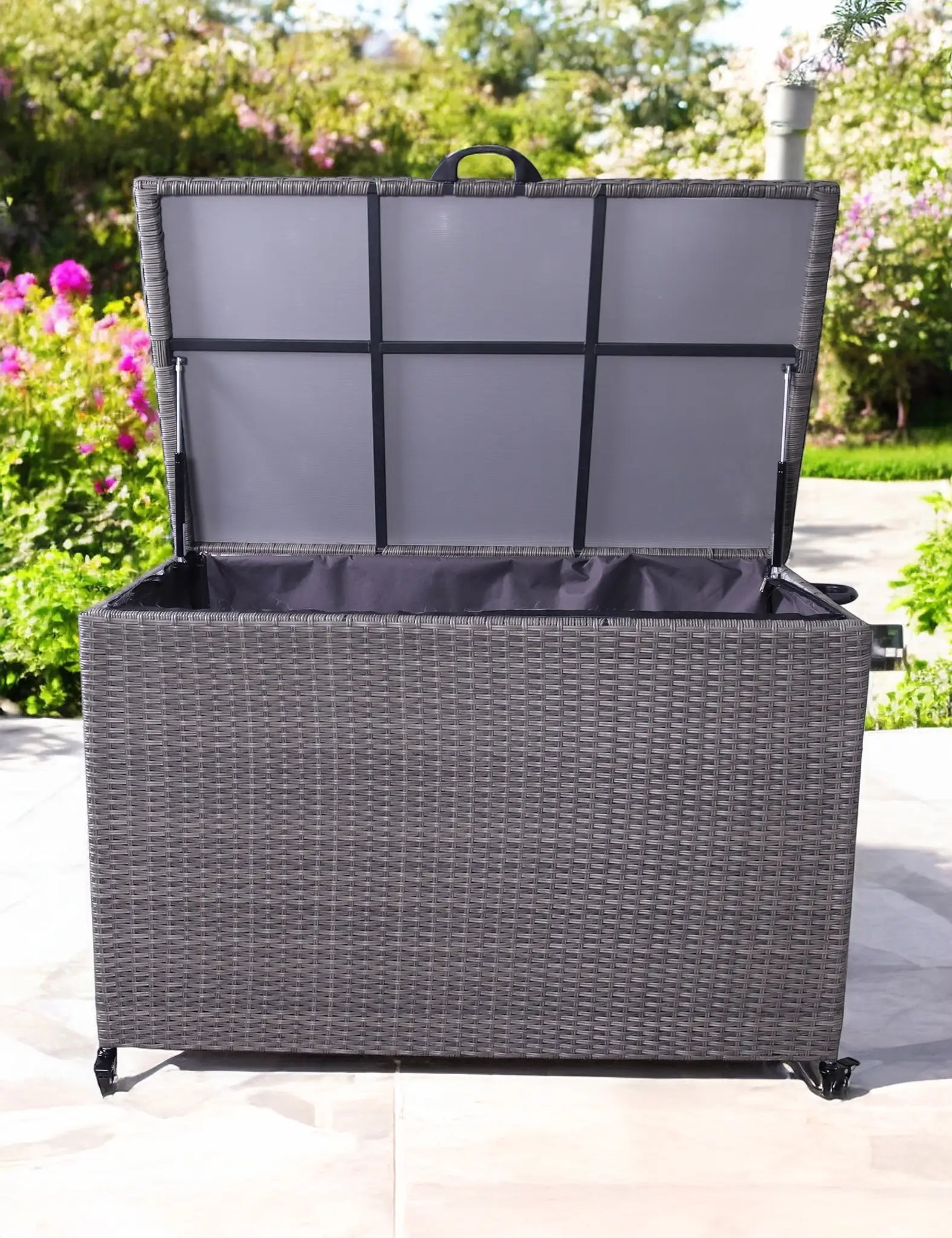 Charcoal Weave 510L KD Cushion Storage Box