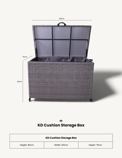 Charcoal Weave 510L KD Cushion Storage Box