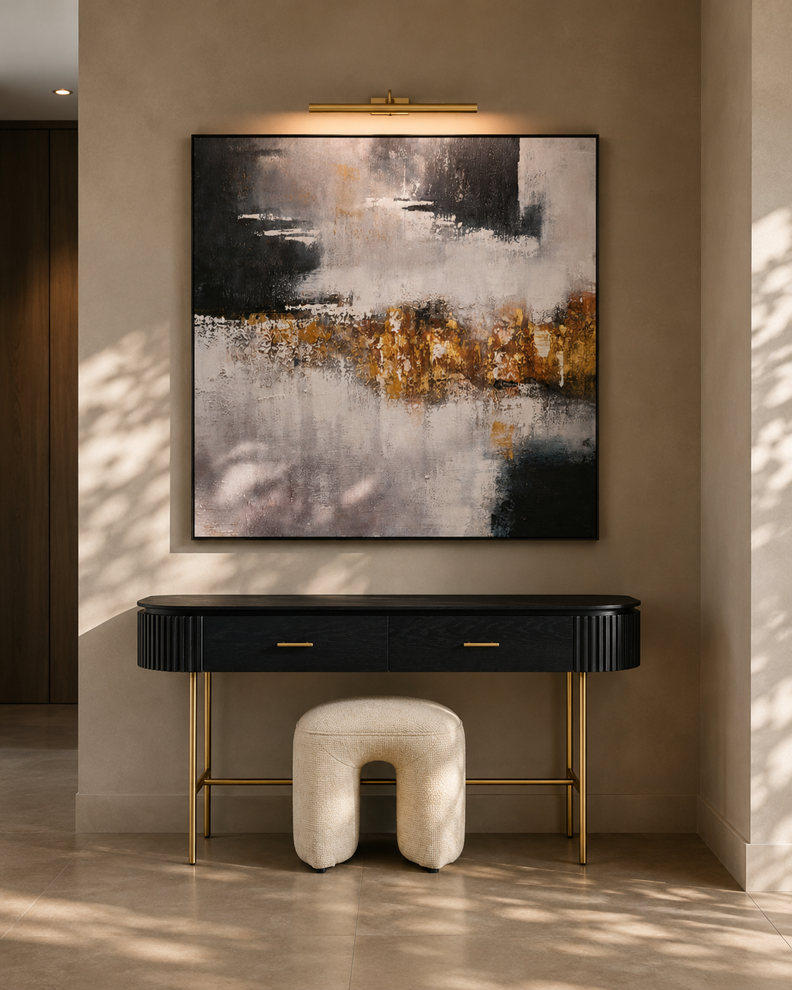 Image of Gold Storm Oil Painting