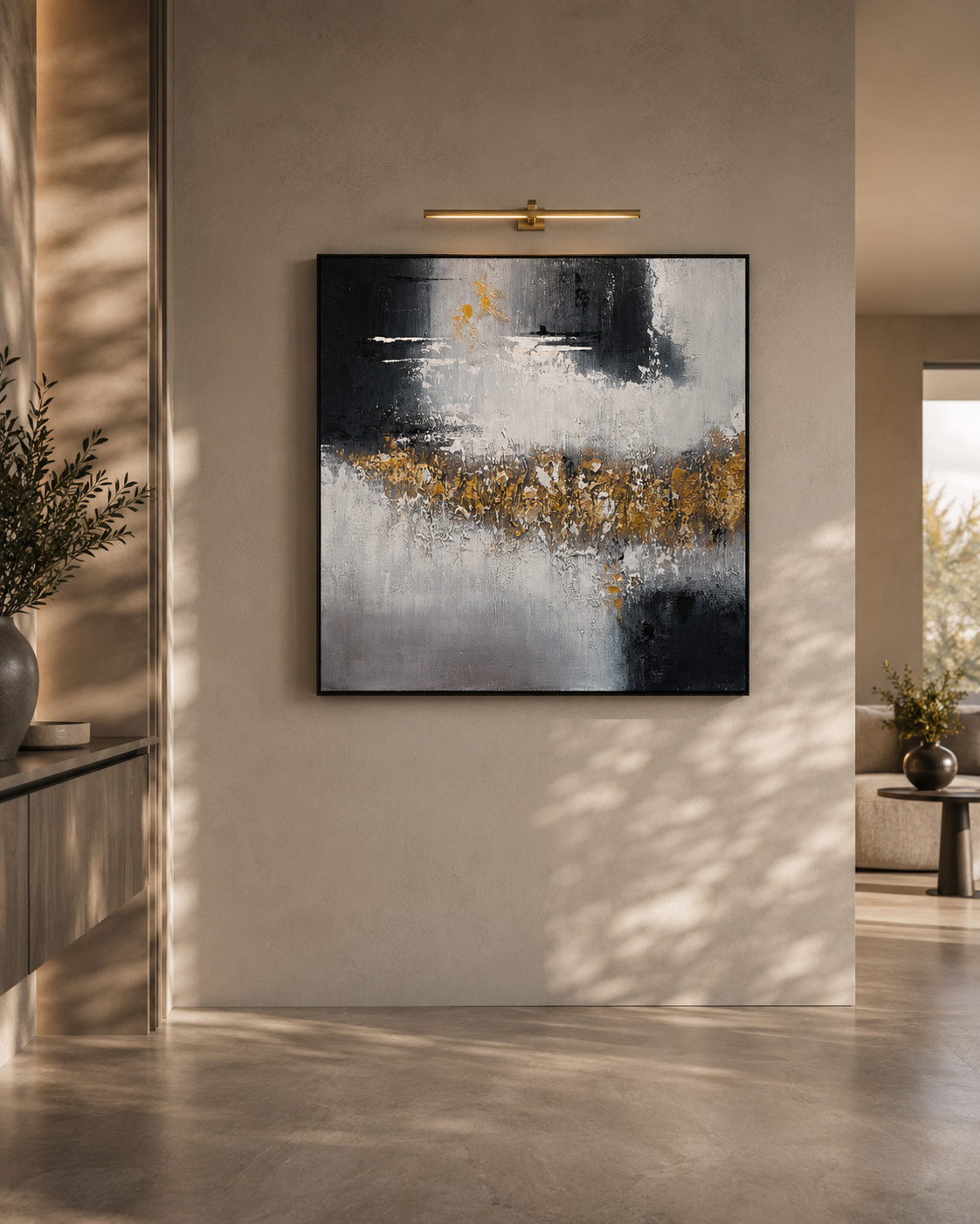 Image of Gold Storm Oil Painting
