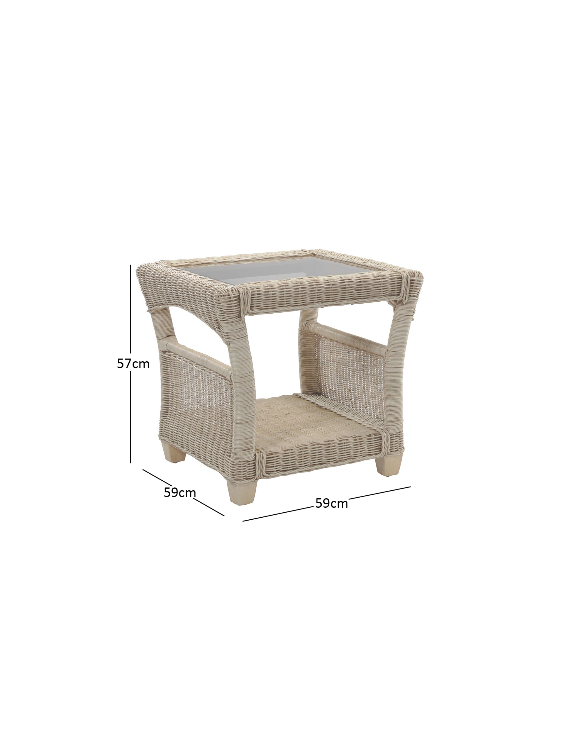 Vienna Wicker Side Table - Natural Coastal Design