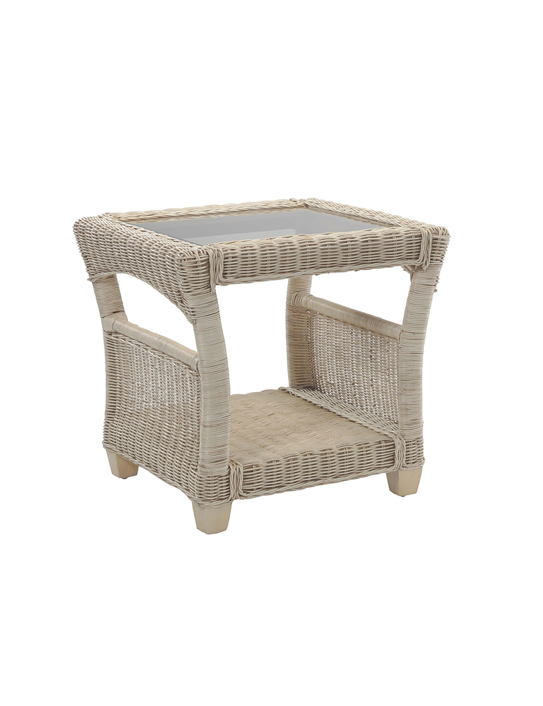 Vienna Wicker Side Table - Natural Coastal Design