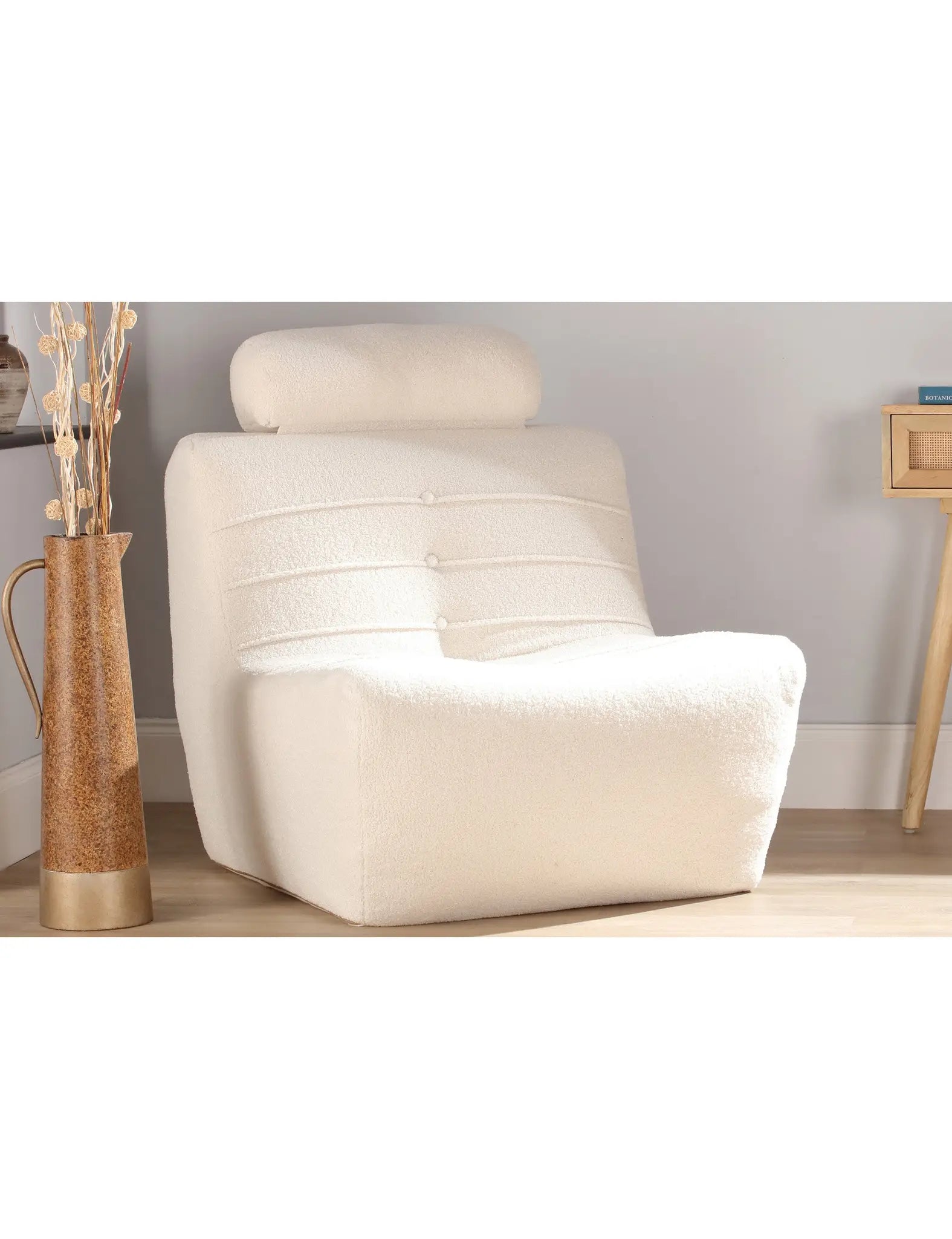 Image of Arlo Vanilla Boucle Armchair UK Made