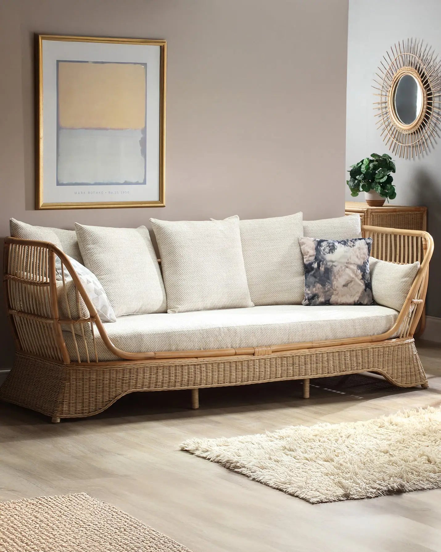 Natural Jaipur Rattan Day Bed