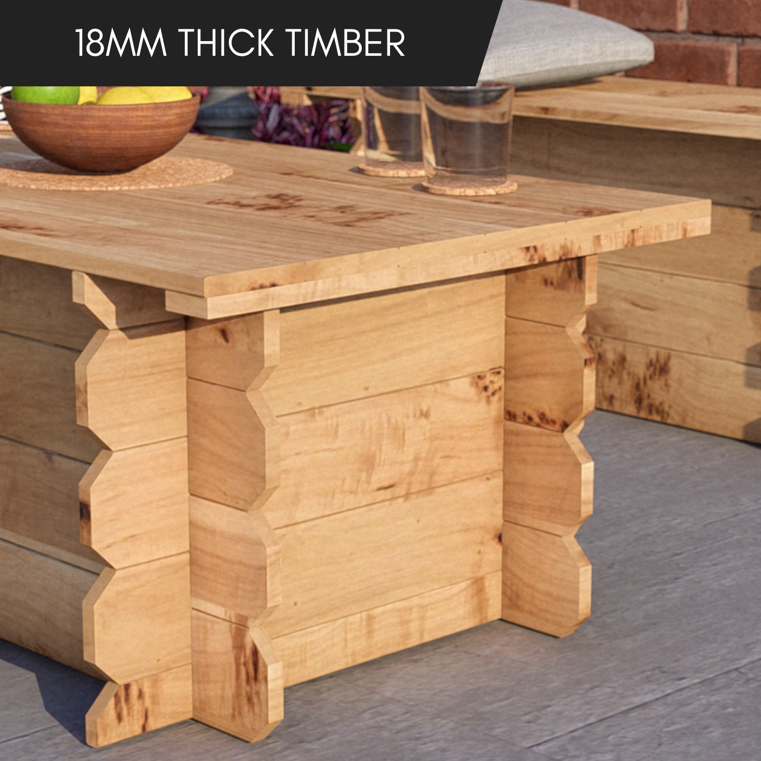 Image of Wooden Interlock Bench Set