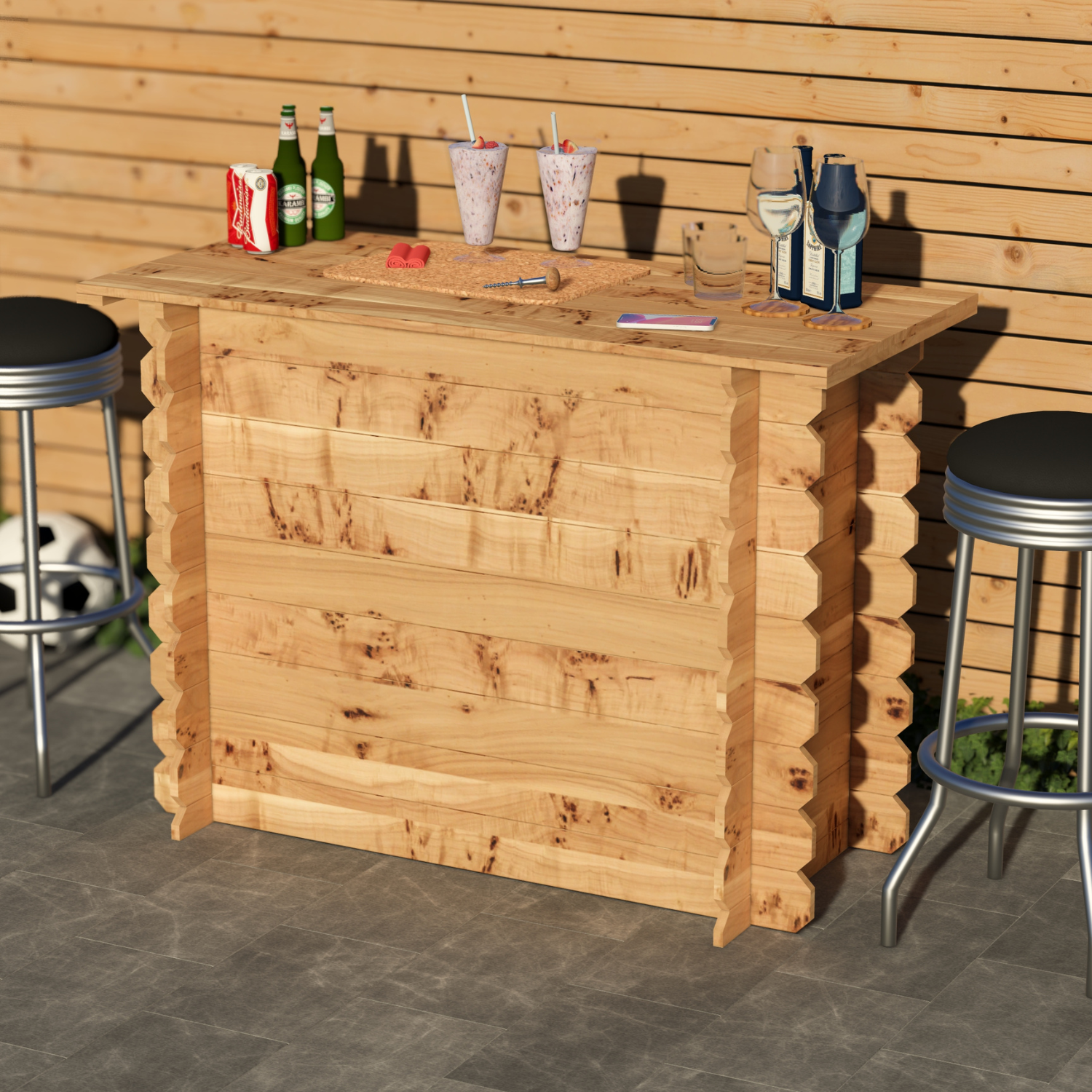 Image of Rustic Wooden Interlock Bar