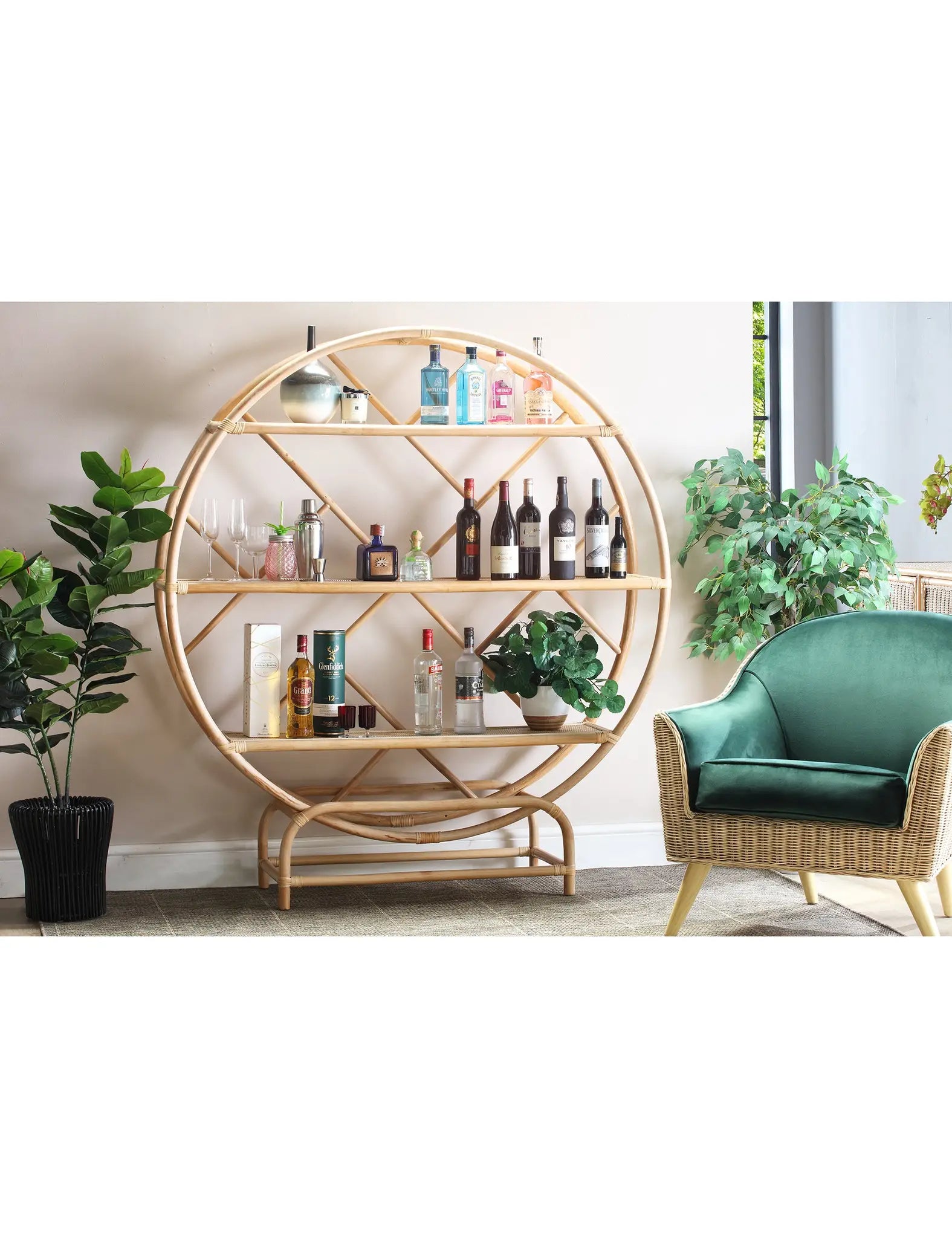 Image of Large Verona Natural Rattan Etagere