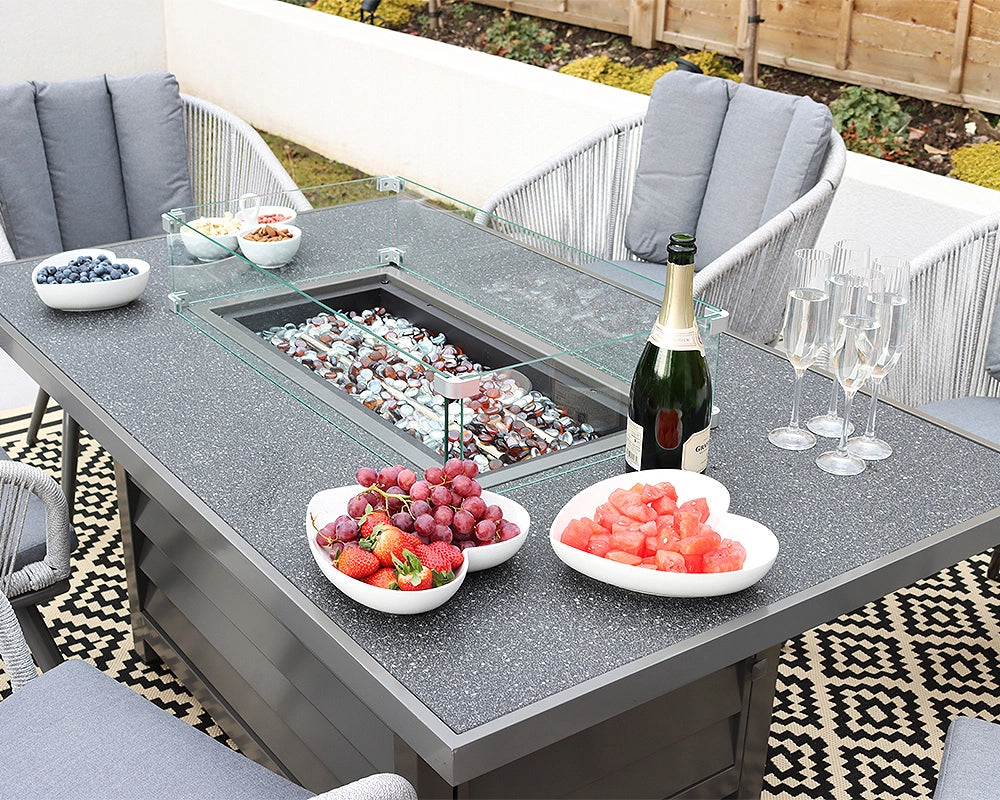 Grey Rectangular Mayfair/Aspen Firepit Table ONLY