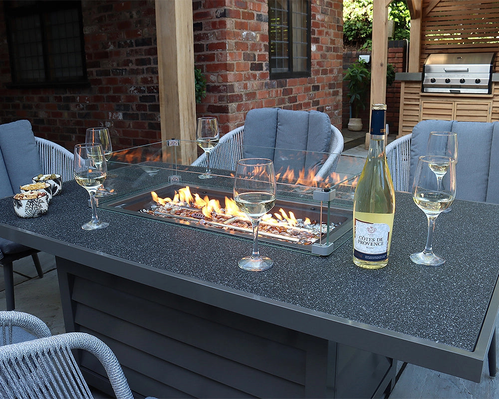 Grey Rectangular Mayfair/Aspen Firepit Table ONLY