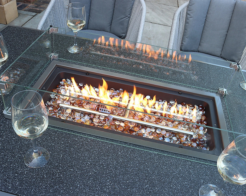 Grey Rectangular Mayfair/Aspen Firepit Table ONLY
