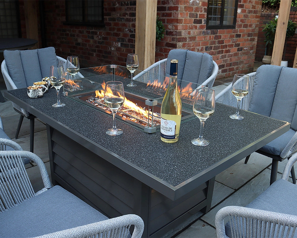 Grey Rectangular Mayfair/Aspen Firepit Table ONLY