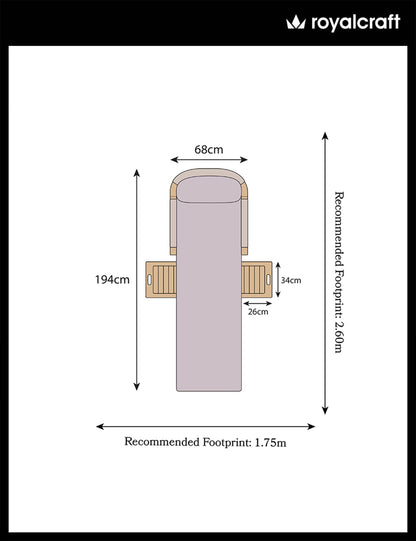 Roma Rope Sun Lounger with Pull-out Side Table