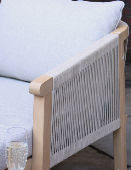 Roma Rope Sun Lounger with Pull-out Side Table