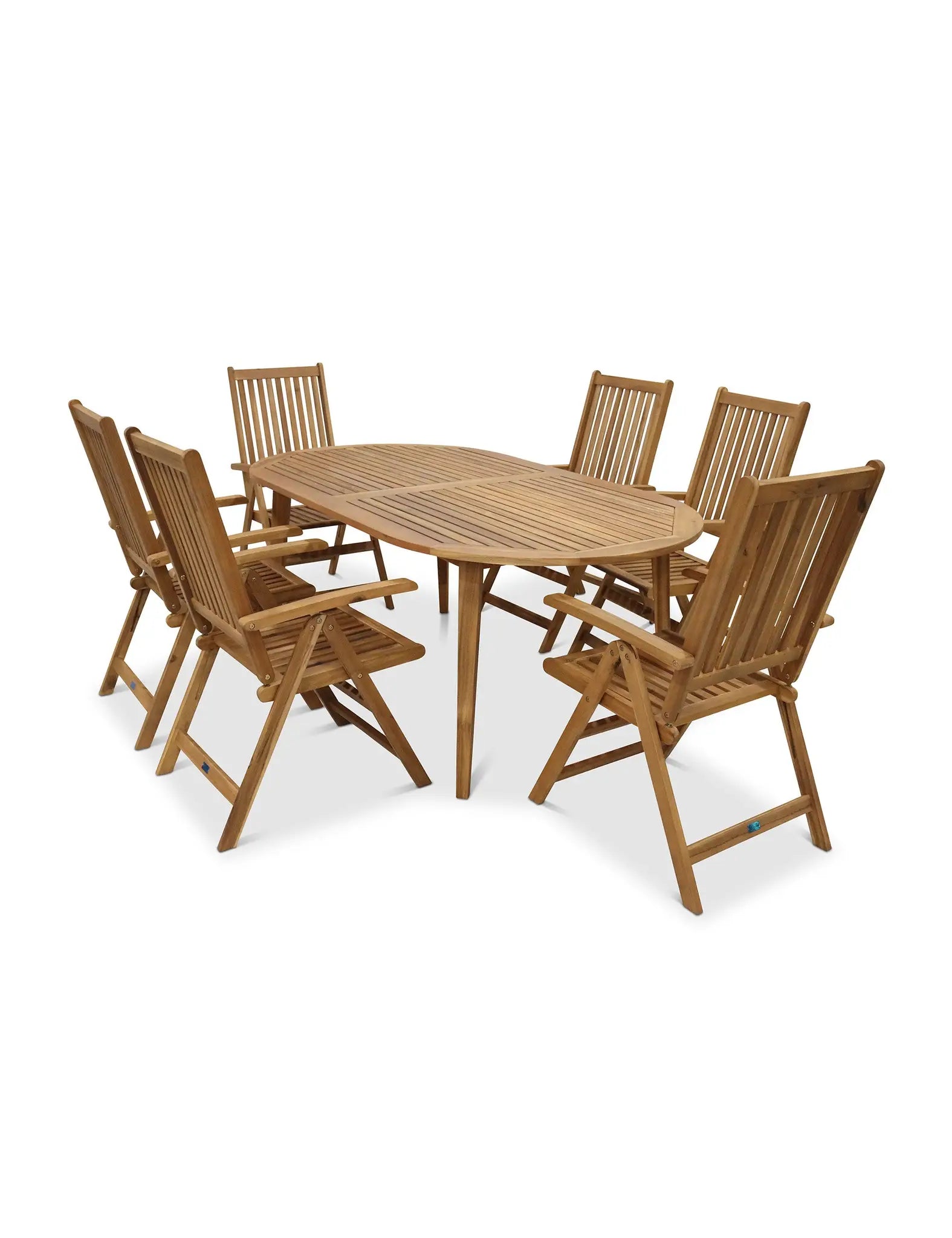 Image of Ellipse 6 Seater Dining Set with Manhattan Recliner Armchairs