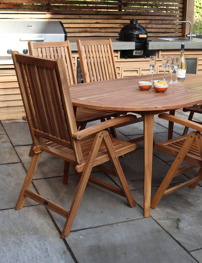 Ellipse 6 Seater Dining Set with Manhattan Recliner Armchairs