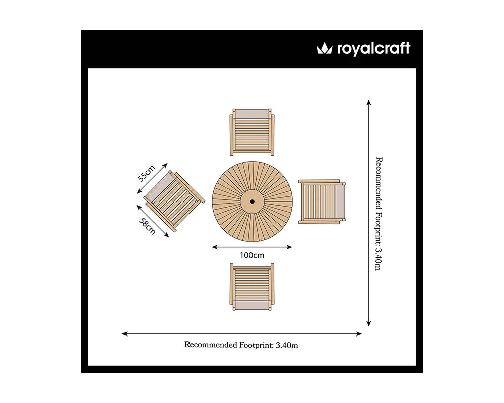 Roma 100cm Round Sunray High Bar Table with 4 Roma Rope Bar Stools
