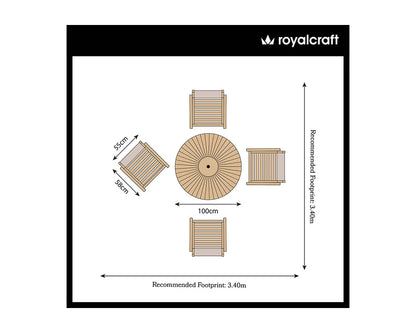 Roma 100cm Round Sunray High Bar Table with 4 Roma Rope Bar Stools