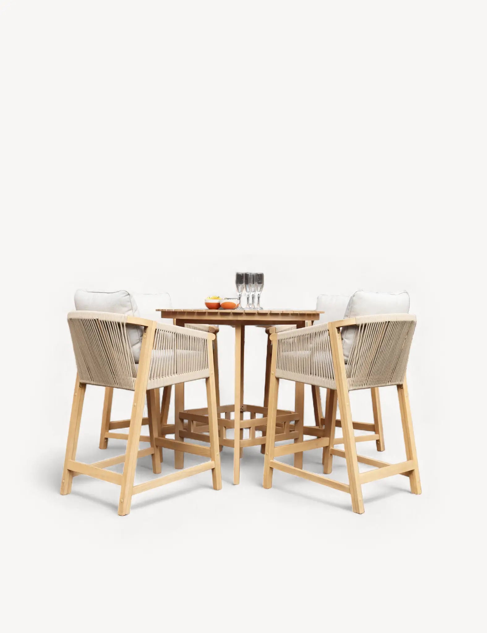 Image of Roma 100cm Round Sunray High Bar Table with 4 Roma Deluxe Bar Stools
