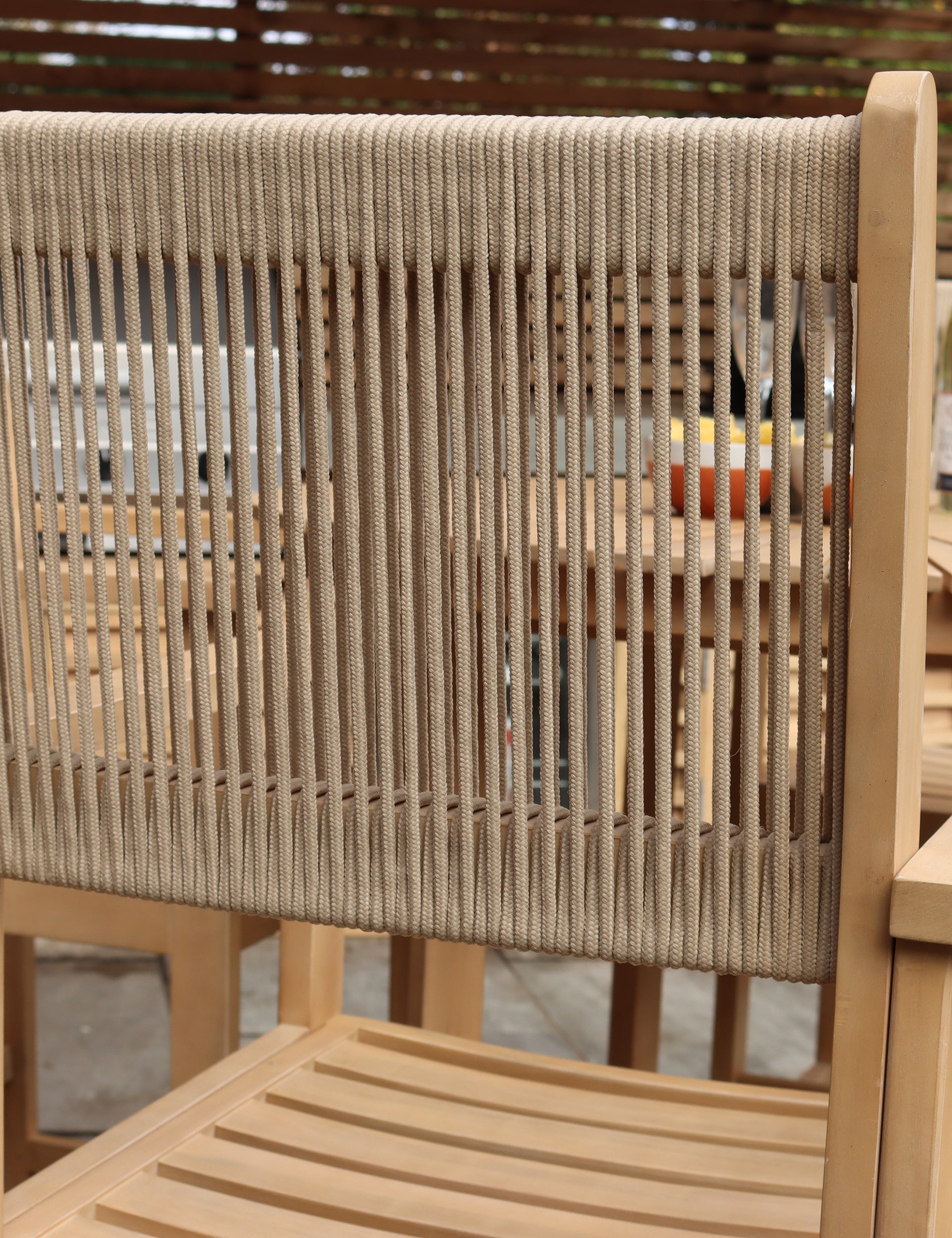 Roma 100cm Round Sunray High Bar Table with 4 Roma Rope Bar Stools