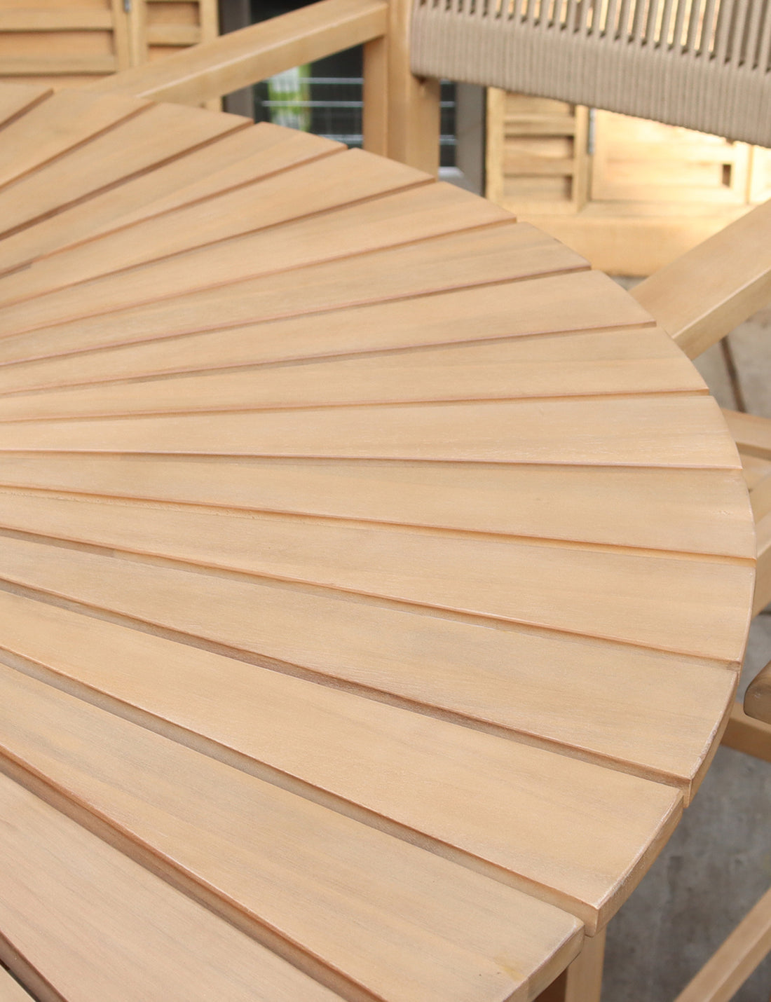 Roma 100cm Round Sunray High Bar Table with 4 Roma Rope Bar Stools