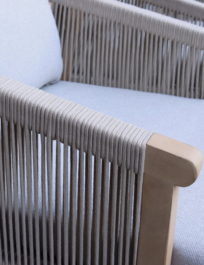 Roma Rope Sun Lounger with Pull-out Side Table