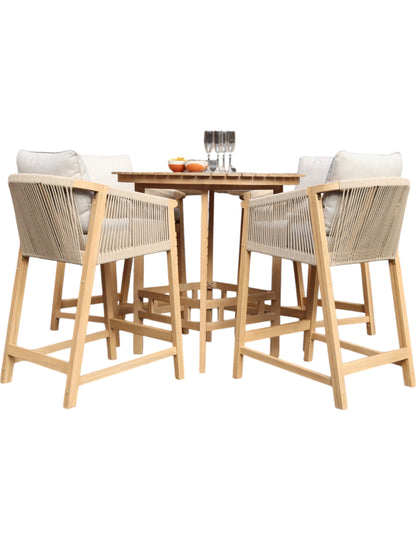 Roma 100cm Round Sunray High Bar Table with 4 Roma Deluxe Bar Stools