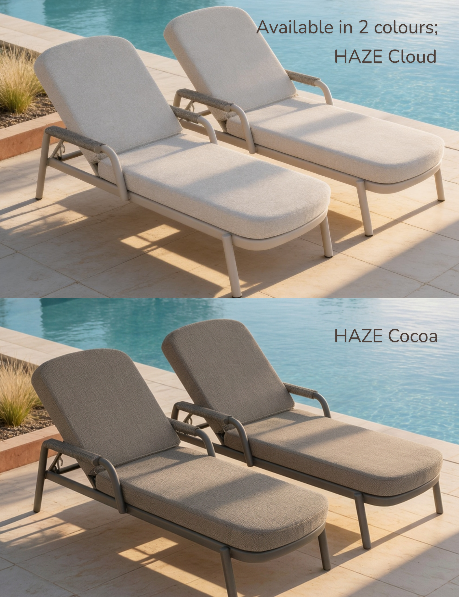 Image of HAZE Cocoa Sunlounger Pack of 2