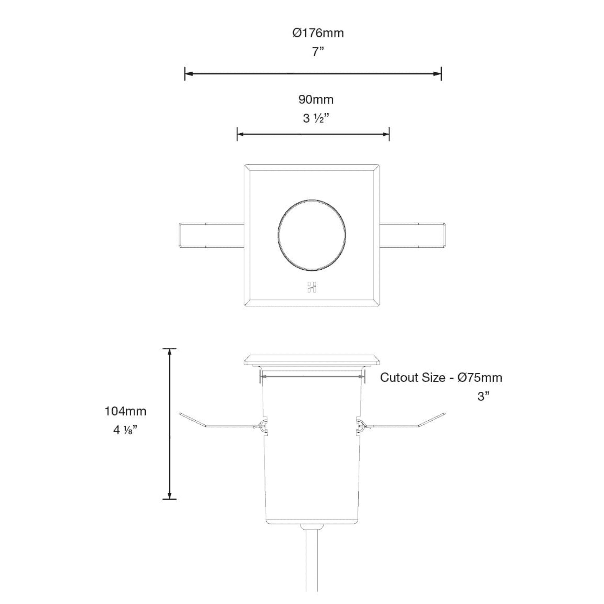 Image of Hunza Eave Light Square Pure LED (Series Circuit) - IP66