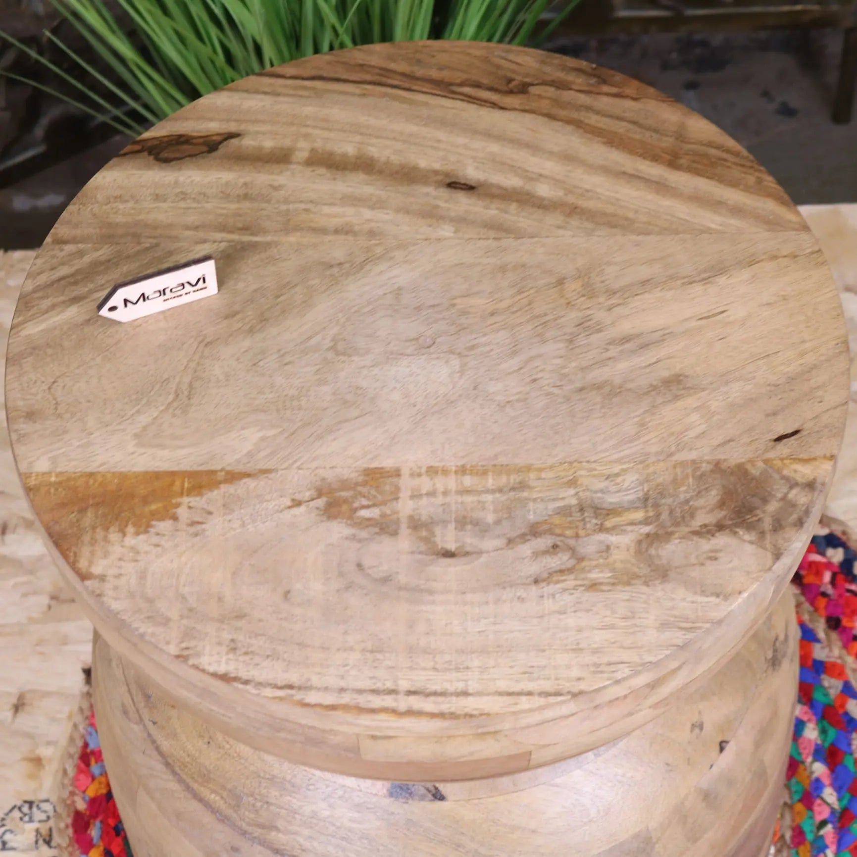 Image of Narmada Swirl Mango Wood Side Table