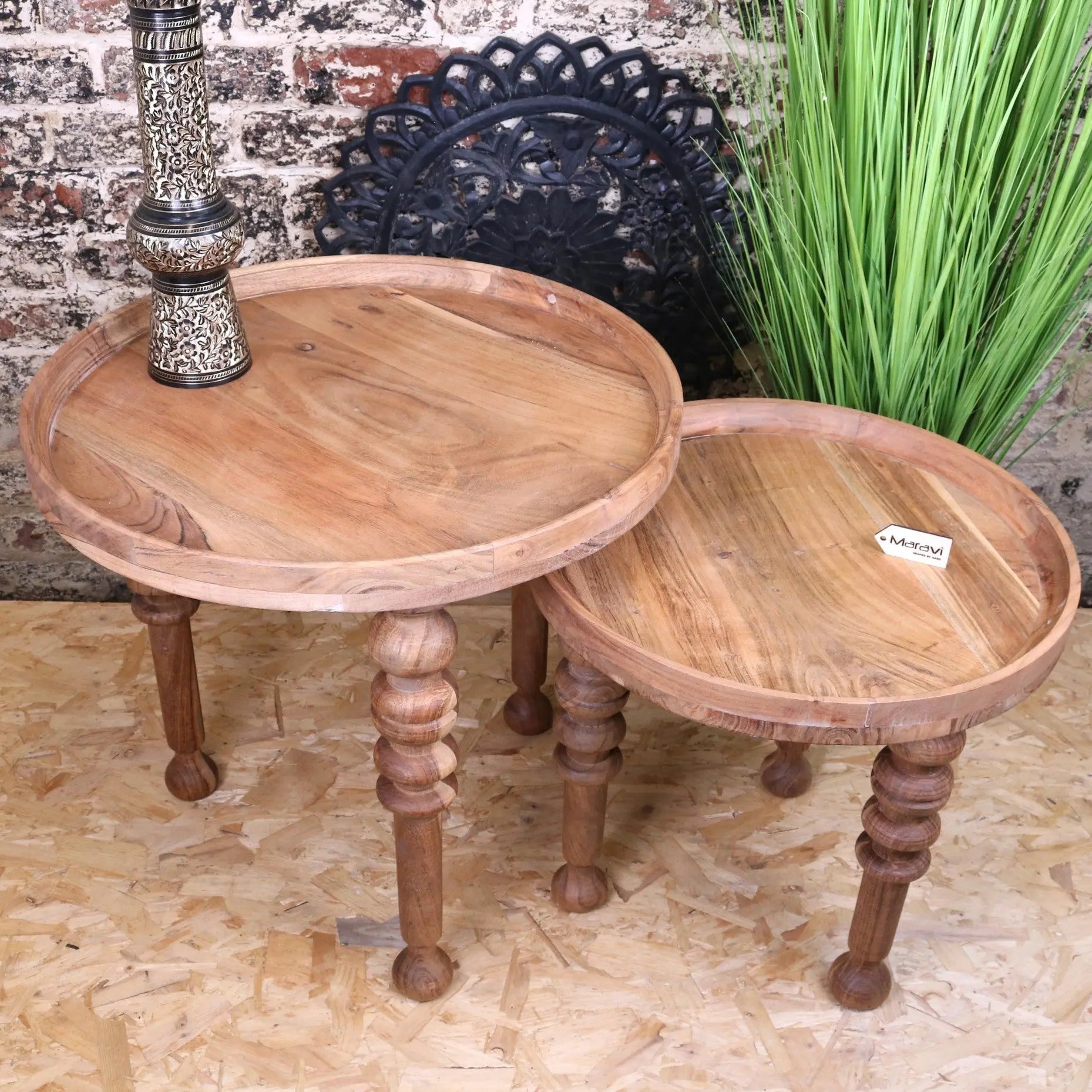 Image of Sena Antique Design Side Table Set of 2