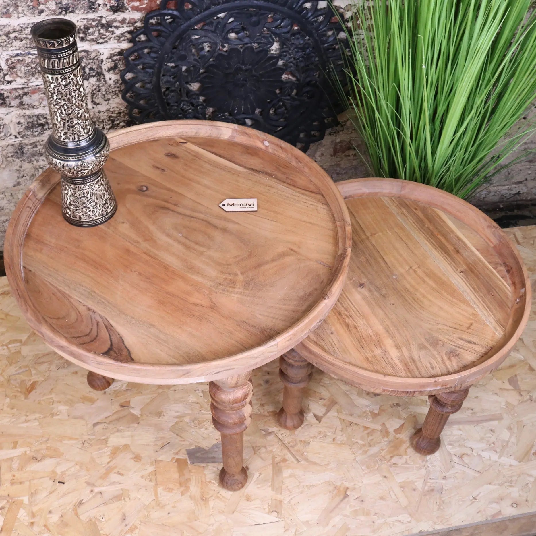 Image of Sena Antique Design Side Table Set of 2