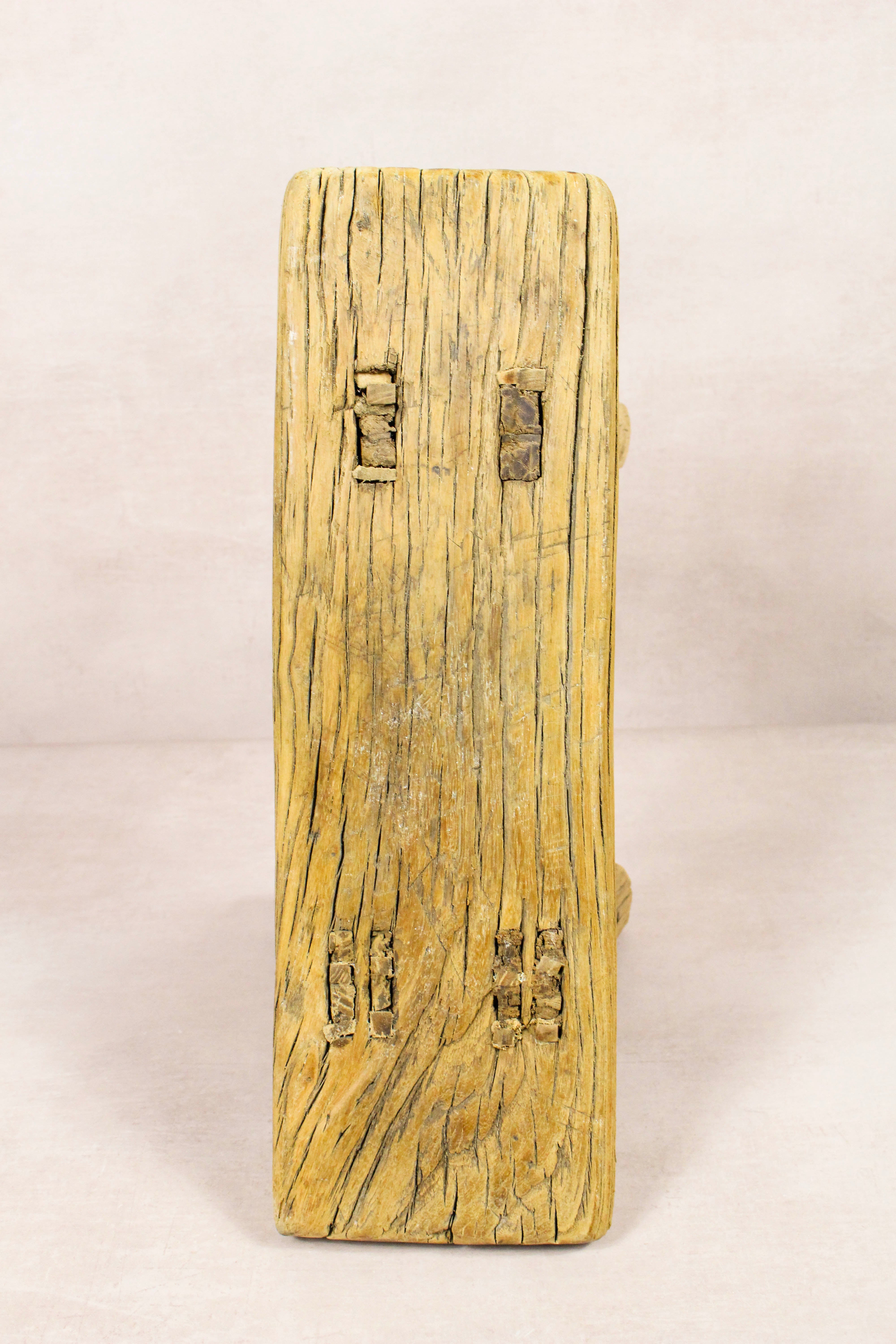 Image of Vintage Rustic Stool - Elm wood - Small - 282