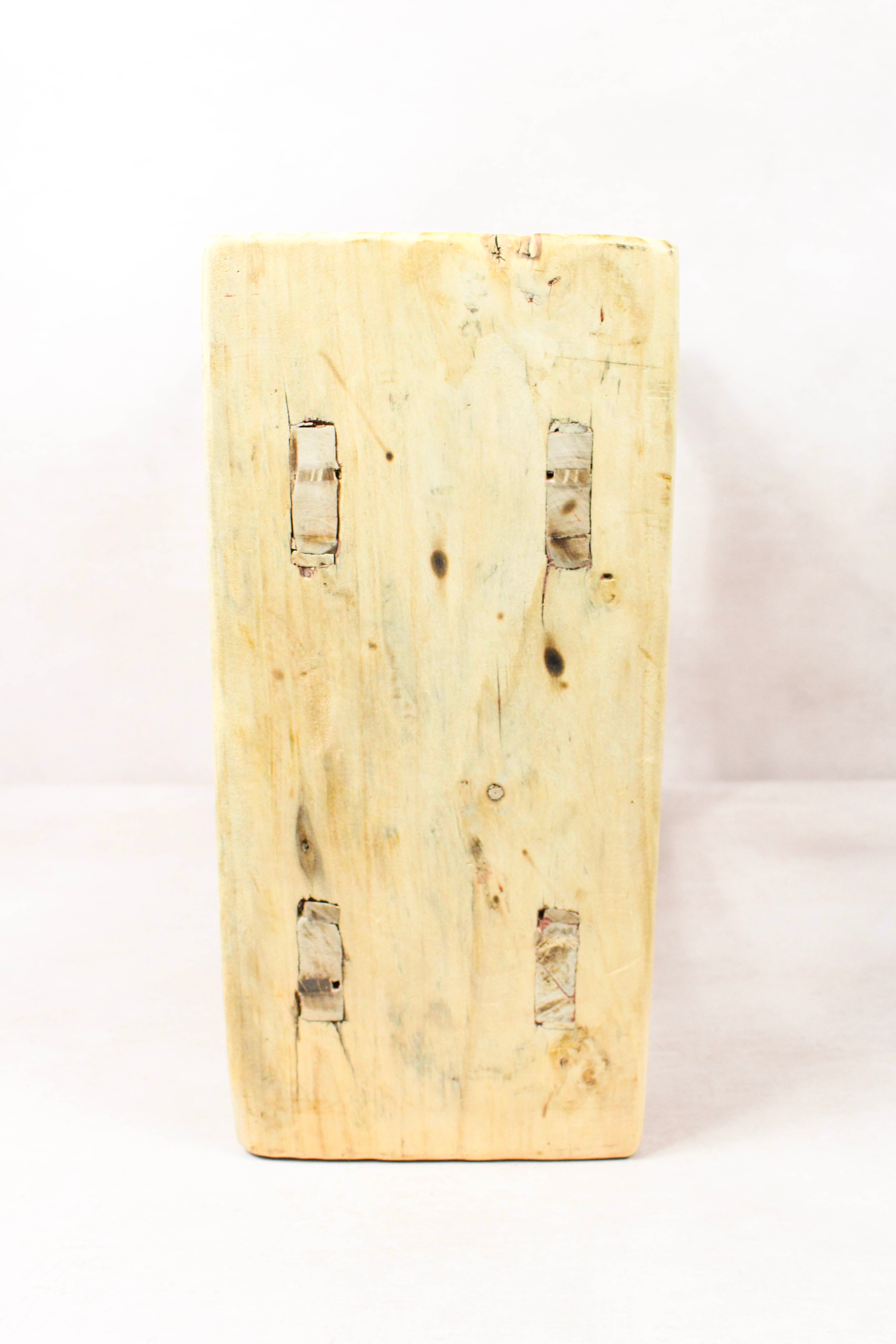 Image of Vintage Rustic Stool - Elm wood - 198