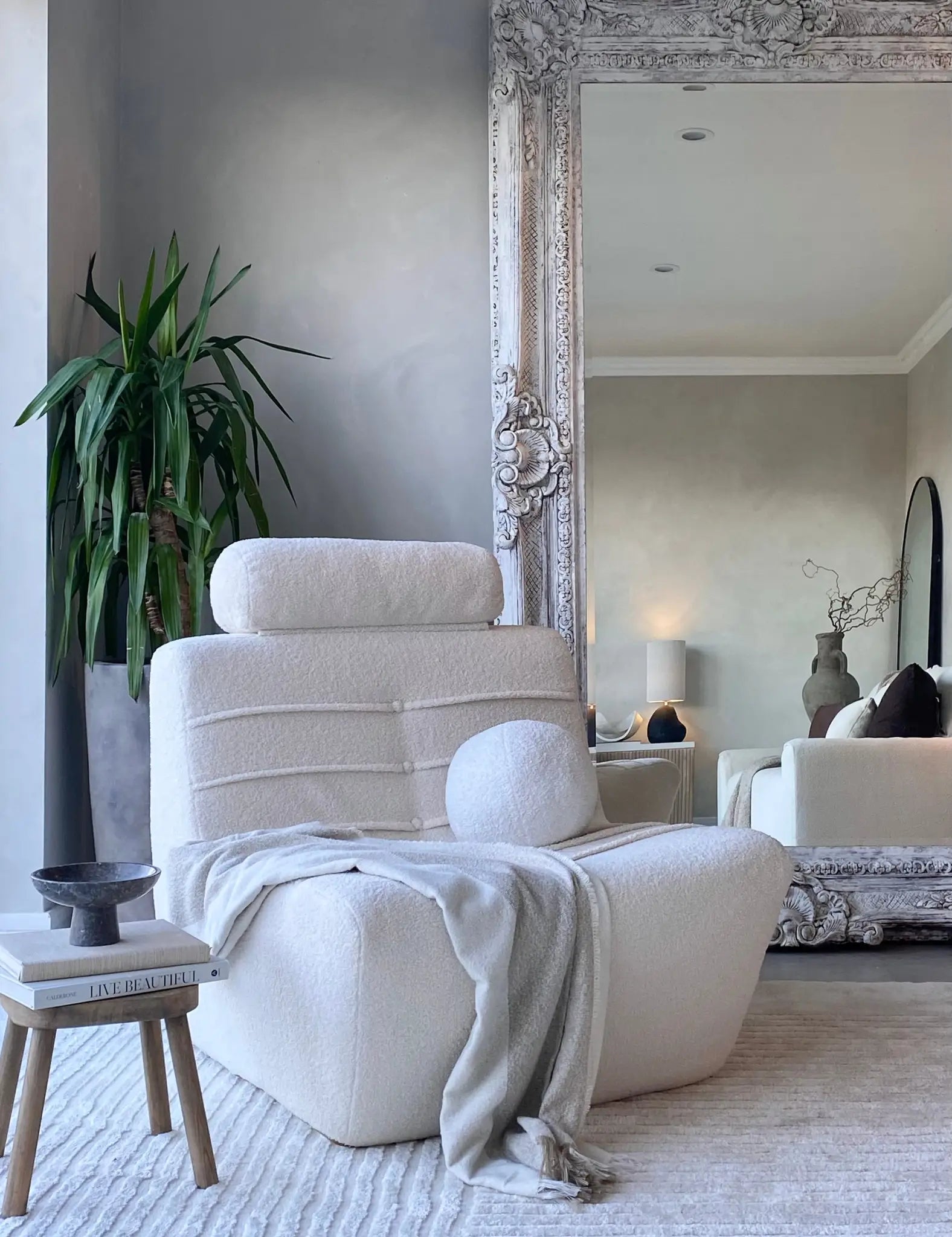 Arlo Vanilla Boucle Armchair UK Made