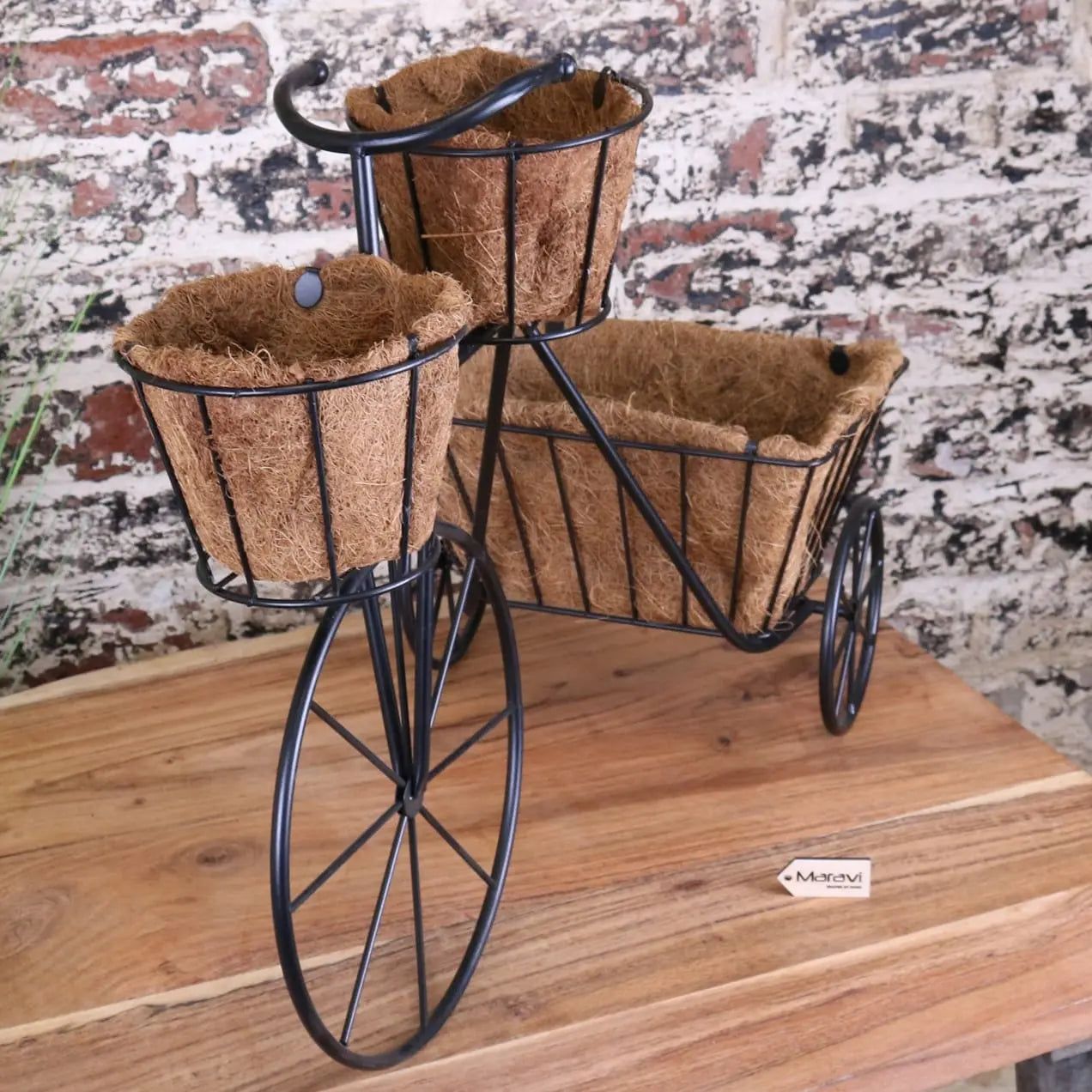 Image of Bike Garden Planter Metal Vintage Black