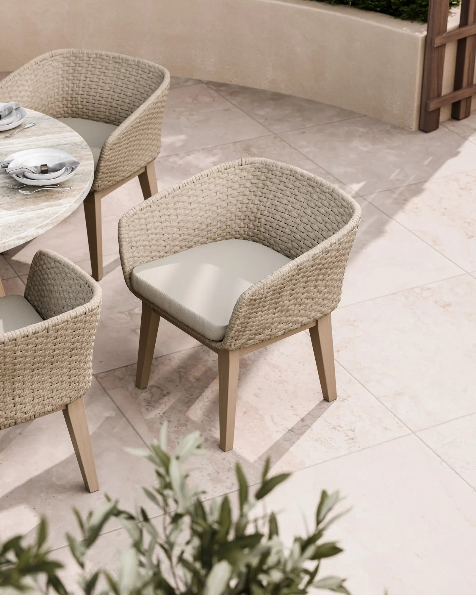 Image of Jupiter 6 Seater Round Conical Dining Set with Eden Dawn Dining Chairs