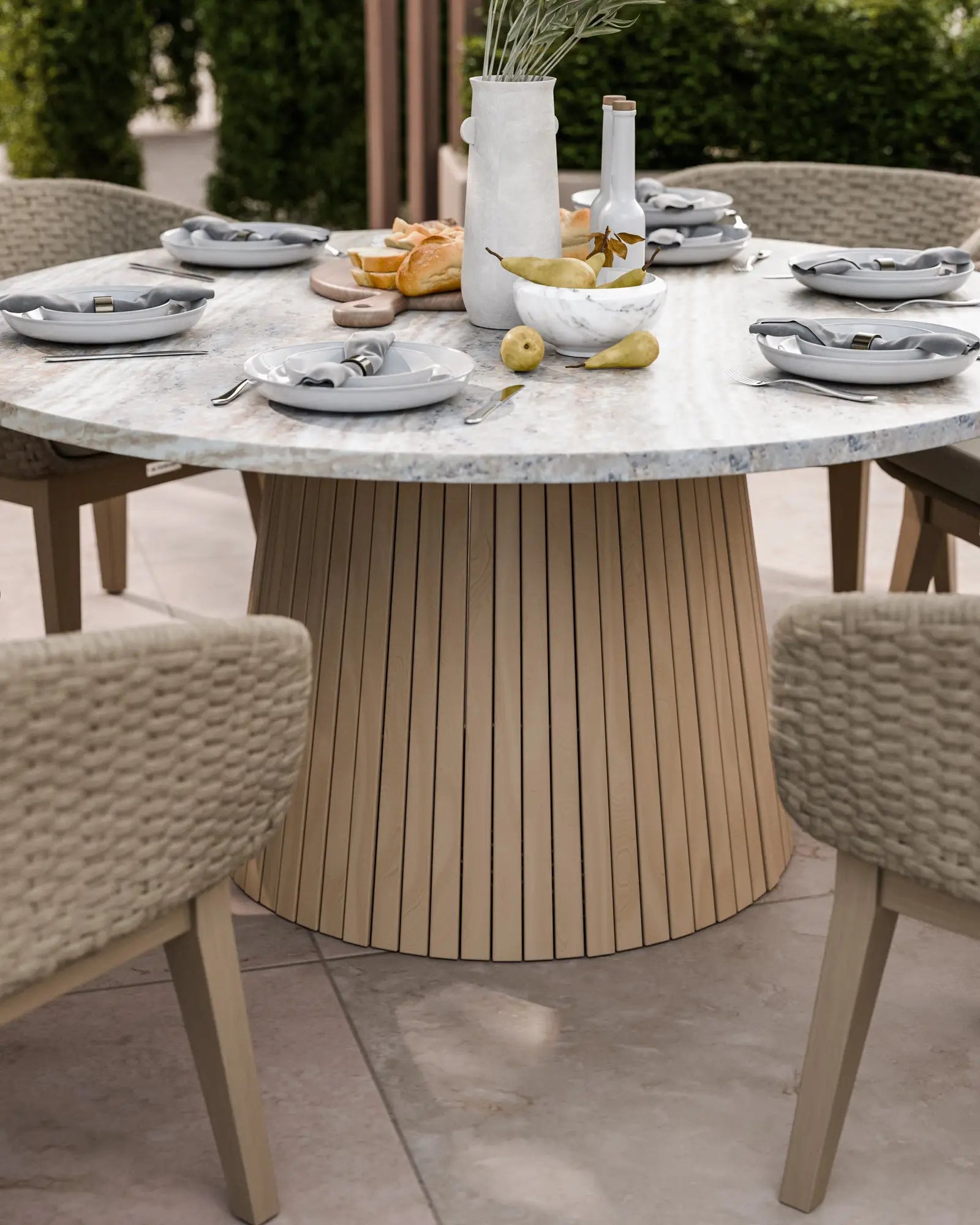 Image of Jupiter 6 Seater Round Conical Dining Set with Eden Dawn Dining Chairs