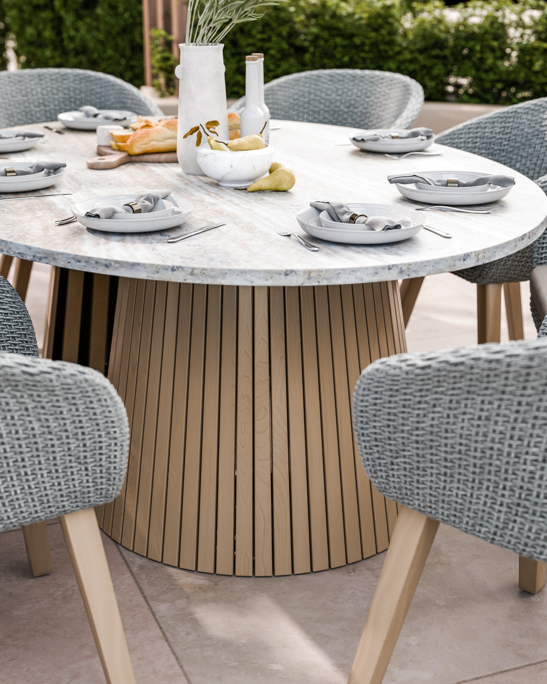 Jupiter 8 Seater Ellipse D Conical Dining Set with Sol Dining Chairs