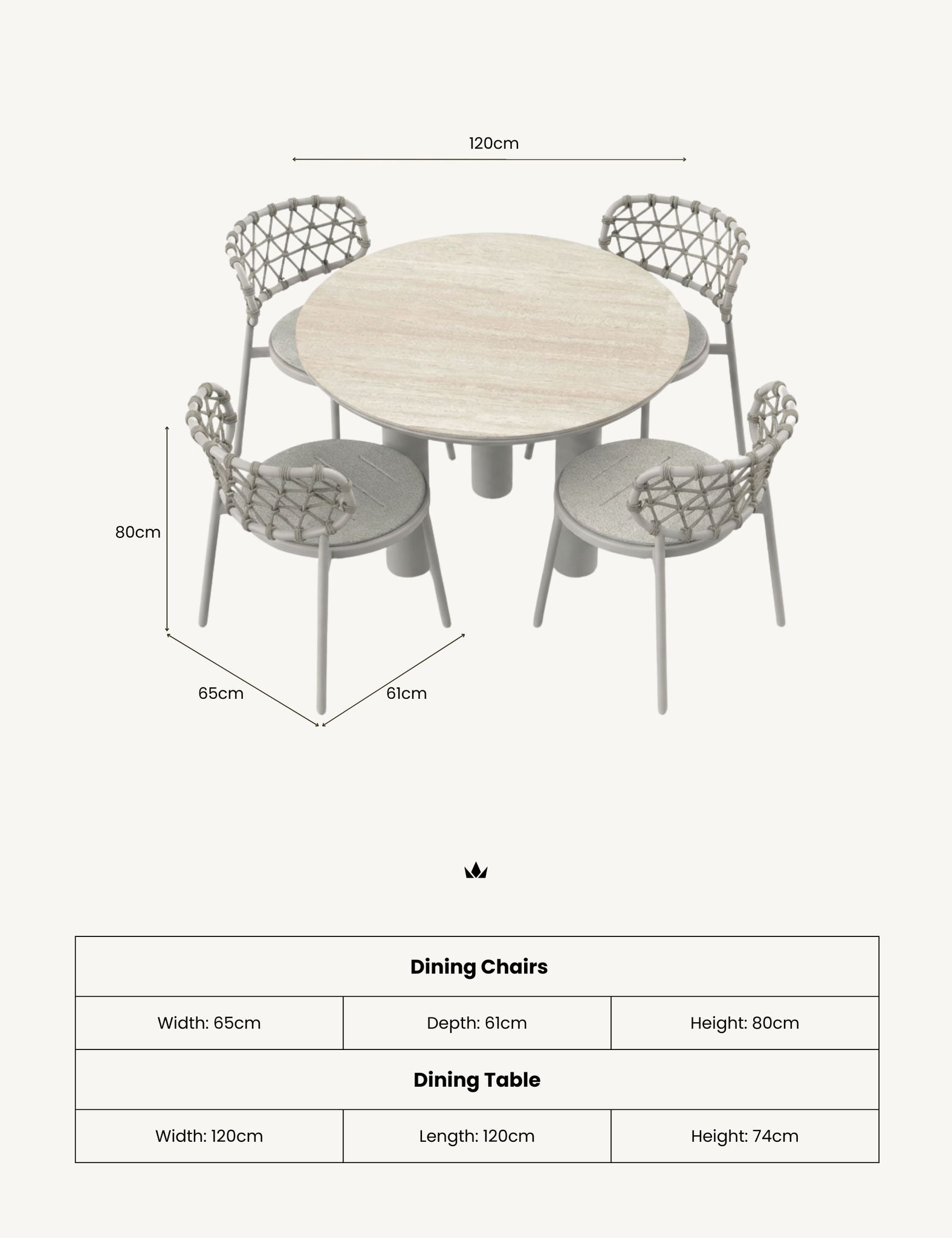 Image of KOKO 4-Seater Dining Table & Chairs