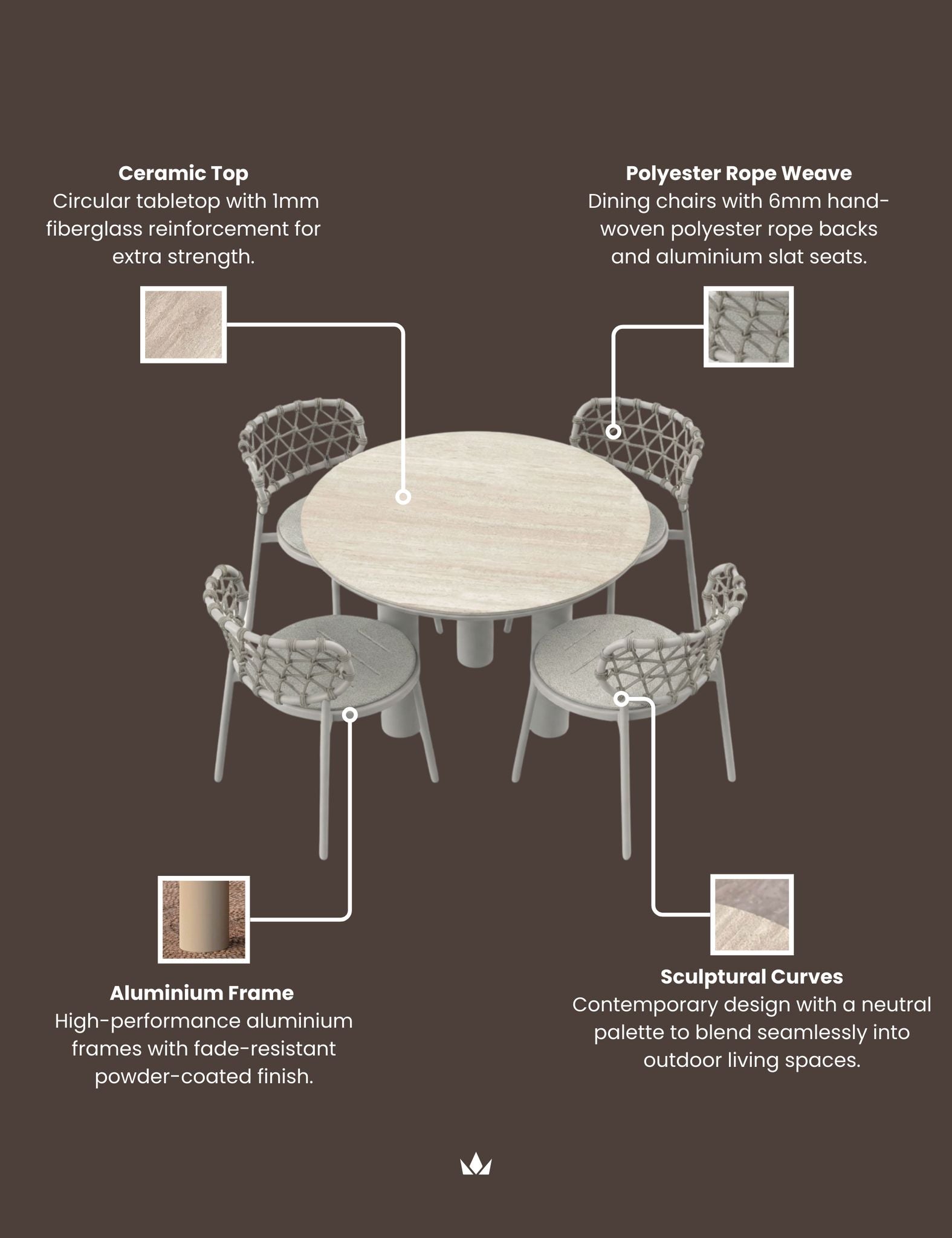 Image of KOKO 4-Seater Dining Table & Chairs