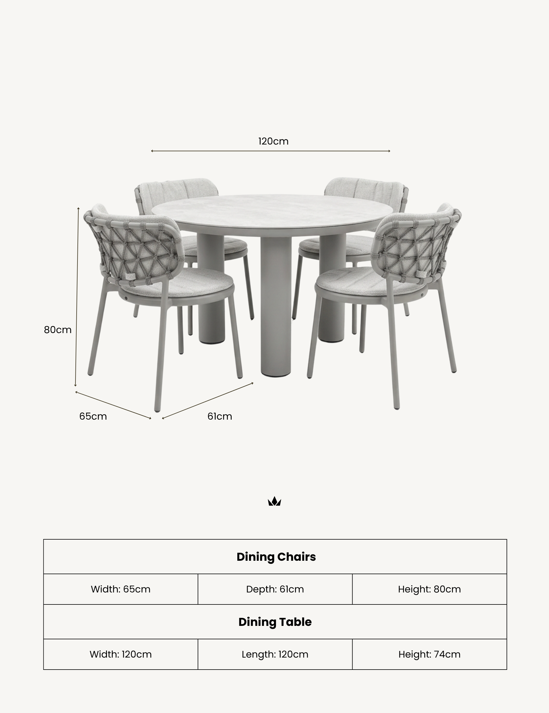Image of KOKO 4-Seater Dining Table & Chairs