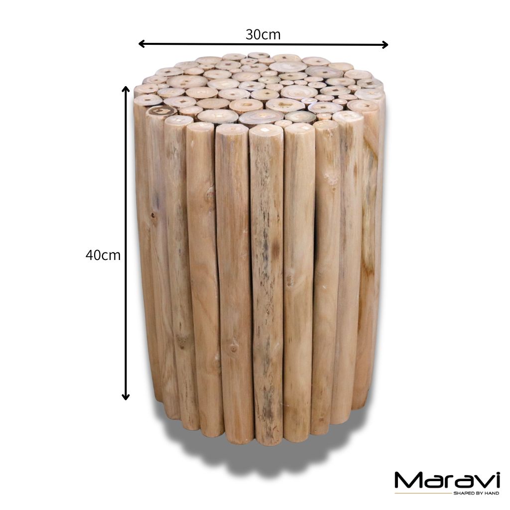 Image of Kini Natural Log Side Table