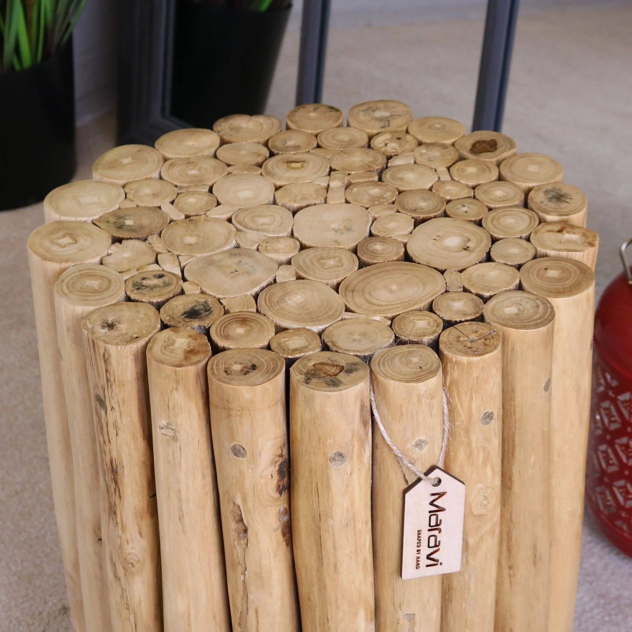 Image of Kini Natural Log Side Table