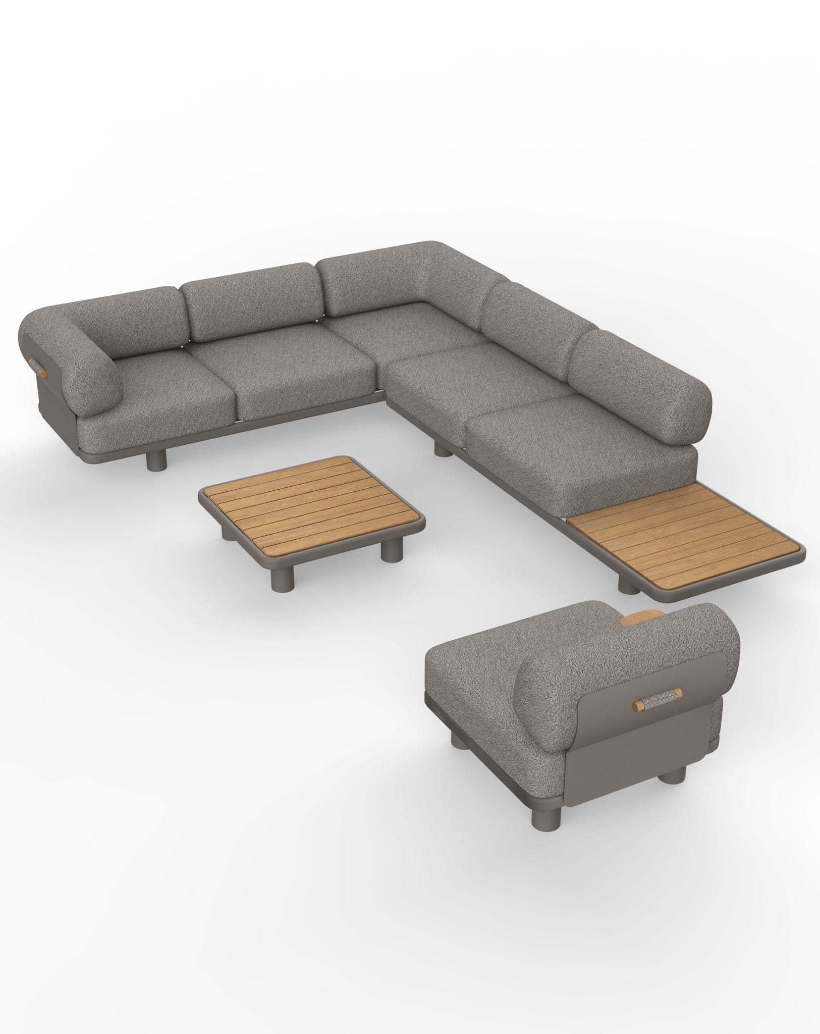 Image of LEOX Modular 5-Seater Corner Sofa Set with Coffee Table - With Complimentary Cover