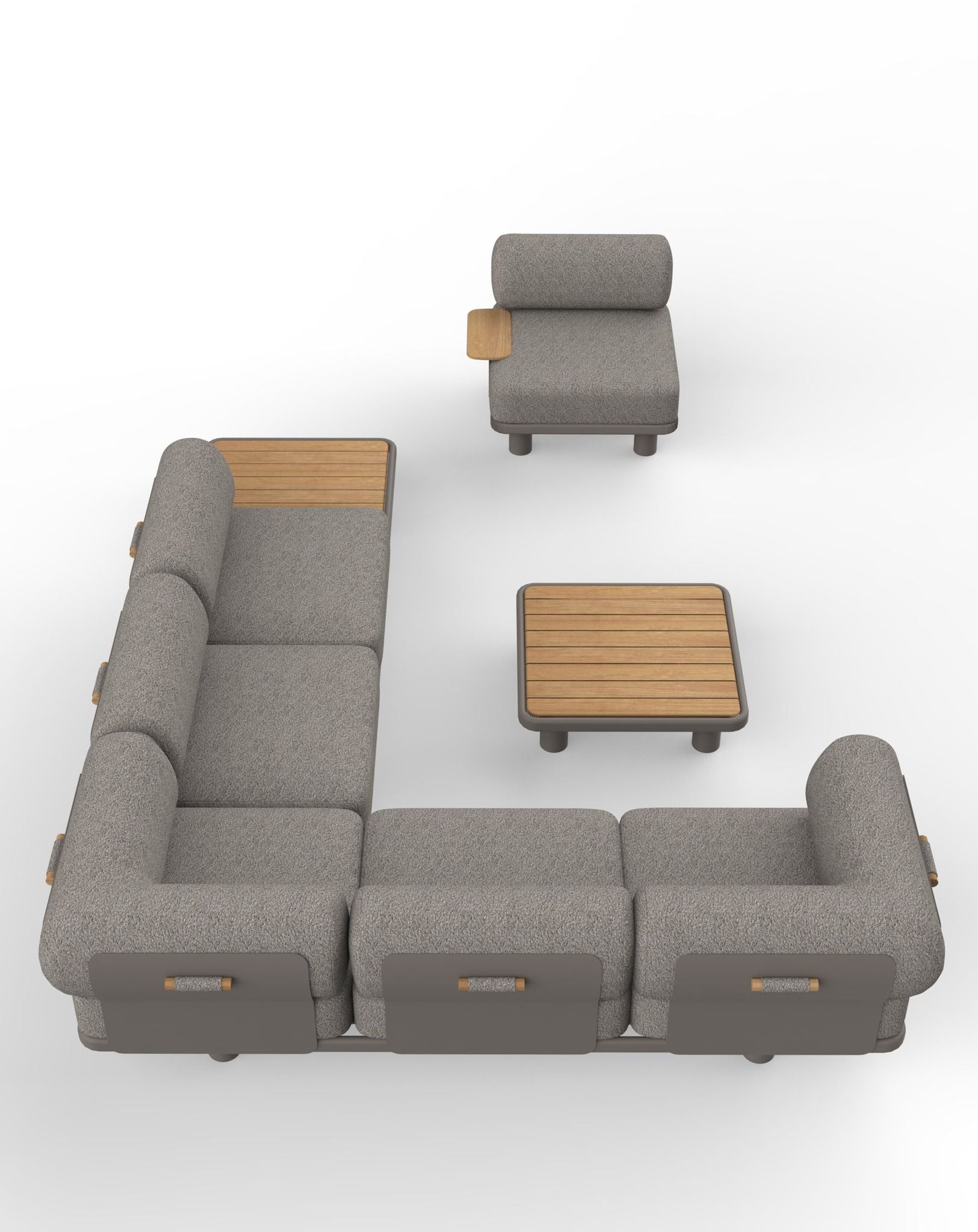 Image of LEOX Modular 5-Seater Corner Sofa Set with Coffee Table - With Complimentary Cover