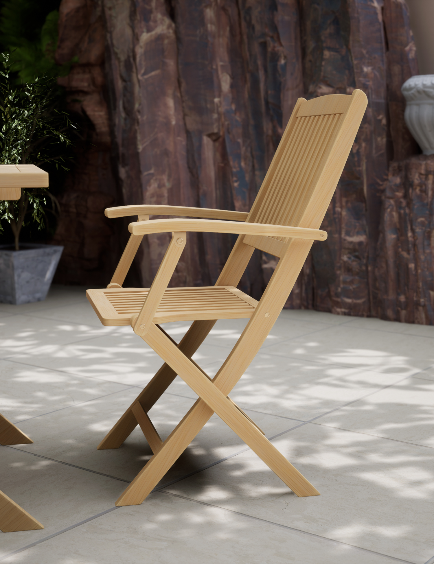 London 2 Seater Square Folding Bistro Set with London Folding Armchairs